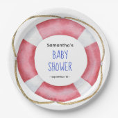 Aquarell Meereslebewesen - Babydusche Pappteller (Vorderseite)