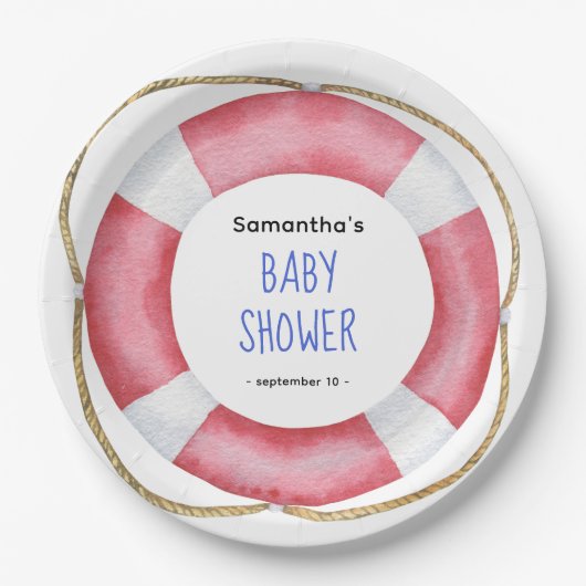 Aquarell Meereslebewesen - Babydusche Pappteller (Vorderseite)