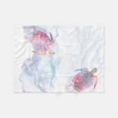 Aquarell-Meeresschildkröte Fleecedecke (Vorderseite (Horizontal))