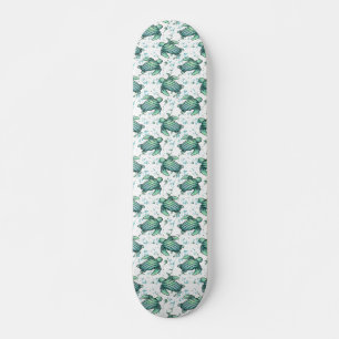 Aquarell-Meeresschildkröte grün blau Muster Tier Skateboard