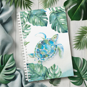 Aquarell Meeresschildkröte im tropischen Meer Planer
