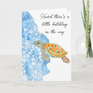 Aquarell Meeresschildkröte Individuelle Babyparty Karte