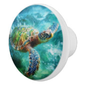 Aquarell Meeresschildkröte Keramikknauf (Rechts)
