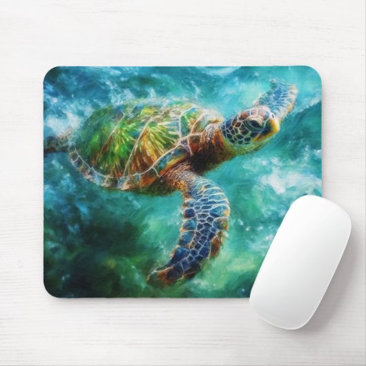 Aquarell Meeresschildkröte Mousepad (Mit Mouse)