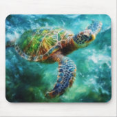 Aquarell Meeresschildkröte Mousepad (Vorne)