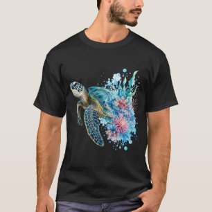 Aquarell Meeresschildkröte PNG Ozean Küsten Design T-Shirt