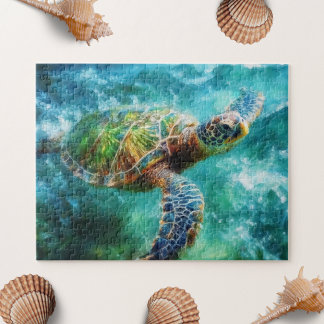 Aquarell Meeresschildkröte Puzzle