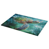 Aquarell Meeresschildkröte Schneidebrett (Ecke)