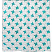 Aquarell-Meeresschildkröte Shibori Welle Duschvorhang (Vorderseite)