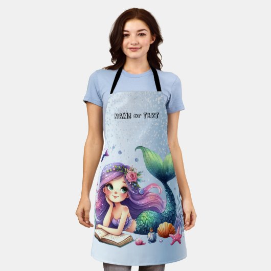 Aquarell Meerjungfrau Niedlich Schöne Schürze (Getragen)