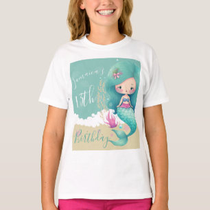 Aquarell-Meerjungfrau-Ozean-Geburtstags-Party-T-Sh T-Shirt