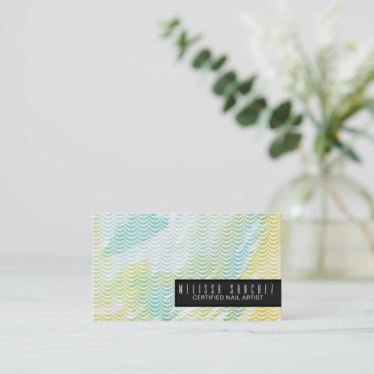 Aquarell Meerjungfrau Scales Salon Beauty Visitenkarte (Stehend Vorderseite)