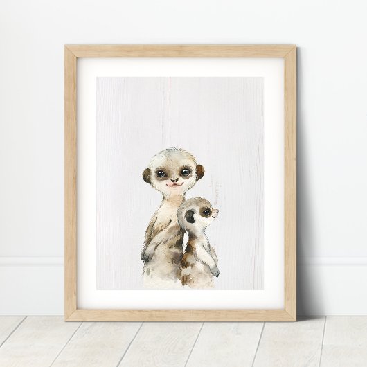 Aquarell Meerkat Kinderzimmer Printmedien Poster