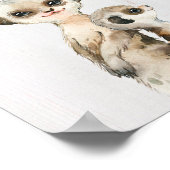Aquarell Meerkat Kinderzimmer Printmedien Poster (Ecke)