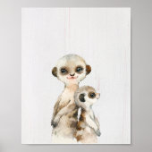 Aquarell Meerkat Kinderzimmer Printmedien Poster (Vorne)