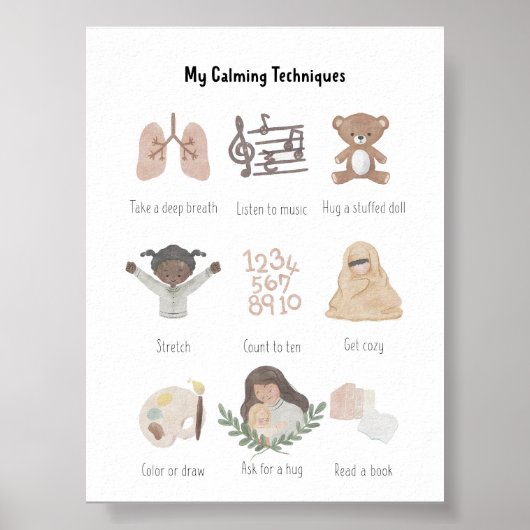 Aquarell Meine beruhigenden Techniken Diagramm Pos Poster (Vorne)
