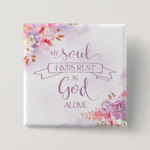 Aquarell Meine Seele findet Ruhe, Ps 62:1 Button