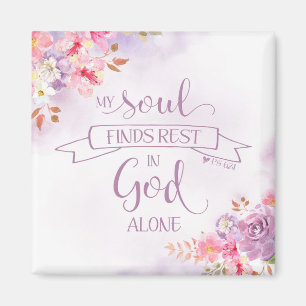 Aquarell Meine Seele findet Ruhe, Ps 62:1 Magnet