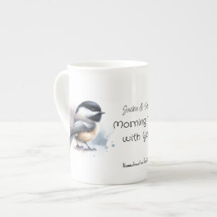 Aquarell-Meise Schwarz/braun Personalisieren Porzellantasse