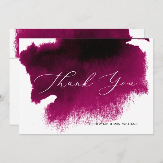 Aquarell Merlot, Red Wine Luxus Vielen Dank Einladung (Vorne/Hinten)