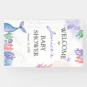 Aquarell Mermaid Baby Dusche Begrüßungszeichen Banner (Horizontal)