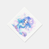 Aquarell Mermaid Princess Baby Dusche Serviette (Ecke)