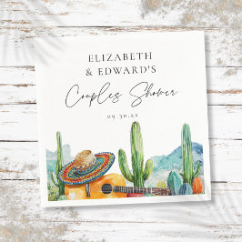 Aquarell Mexican Cactus Fiesta Paare Dusche Serviette