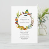 Aquarell Mexican Fiesta Celebration of Life Einladung (Stehend Vorderseite)