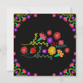 Aquarell Mexikanische Blume Fiesta Babydusche Einladung (Rückseite)