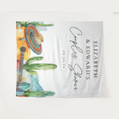 Aquarell Mexikanische Fiesta Paare Dusche Hintergr Wandteppich (Vorderseite (Horizontal))