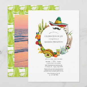 Aquarell-Mexikanische Fiesta zum Lebensfest Einladung