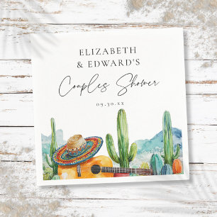 Aquarell-Mexikanische-Kaktus-Fiesta-Paar-Shower Serviette