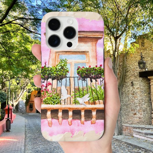 Aquarell Mexikanischer Altstadtbalkon Case-Mate iPhone Hülle