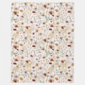 Aquarell-Mini-Blüten-Boho-Blumenmuster Fleecedecke (Vorderseite)