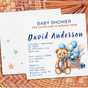 Aquarell minimalist Baby Shower Junge Einladung