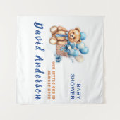 Aquarell minimalist Baby Shower Junge Wandteppich (Vorderseite (Horizontal))