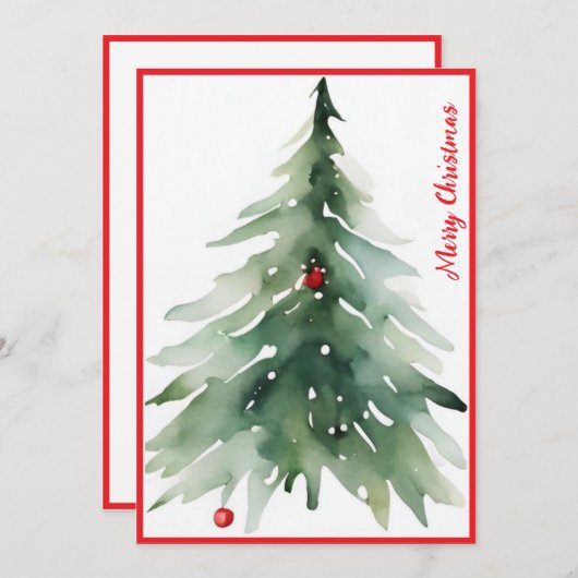 Aquarell Minimalistisch Red Corporate Weihnachten (Vorne/Hinten)