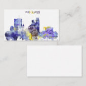 Aquarell-Minneapolis-Skyline Visitenkarte (Vorne/Hinten)