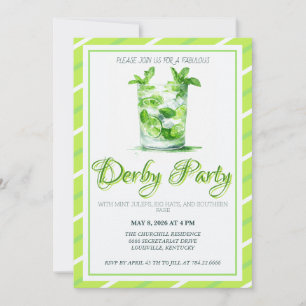 Aquarell Mint Julep Grün Kentucky Derby Einladung