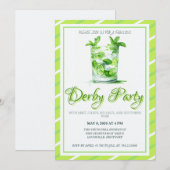 Aquarell Mint Julep Grün Kentucky Derby Einladung (Vorne/Hinten)