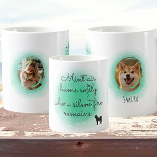 Aquarell-Mintgrüner Shiba Inu-Benutzerfoto  Kaffeetasse