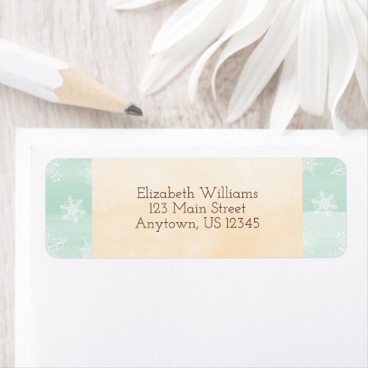 Aquarell Minze Gold Weihnachtsfeier Rücksendeadres (Insitu)