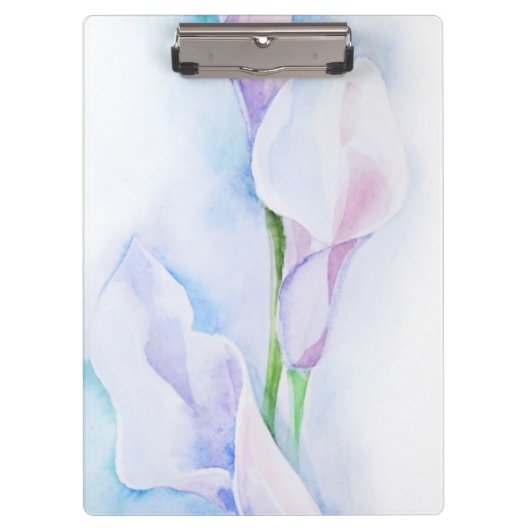 Aquarell mit 3 Callas Klemmbrett (Vorderseite)