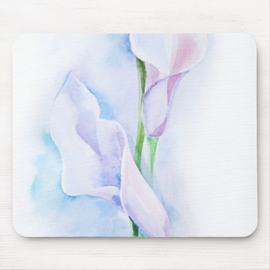 Aquarell mit 3 Callas Mousepad (Vorne)