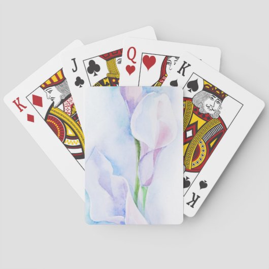 Aquarell mit 3 Callas Spielkarten (Rückseite)