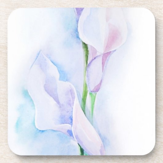 Aquarell mit 3 Callas Untersetzer (Vorderseite)