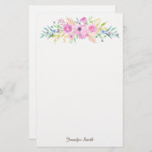 Aquarell mit Blumen Briefpapier (Vorne/Hinten)