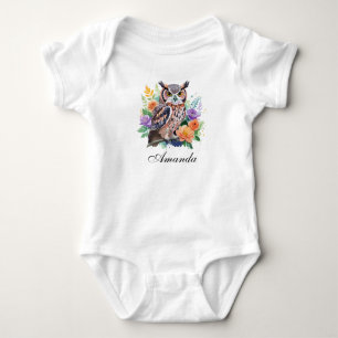Aquarell mit farbenfrohen Blume Baby Strampler