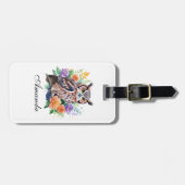 Aquarell mit farbenfrohen Blume Gepäckanhänger (Vorderseite horizontal)