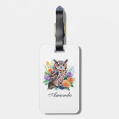Aquarell mit farbenfrohen Blume Gepäckanhänger (Rückseite vertikal)